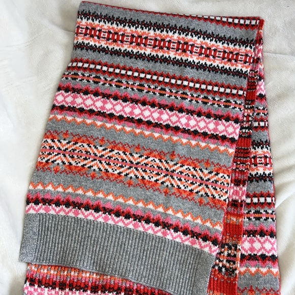 Fair Isle Reversible Knit Scarf - Picture 2 of 3